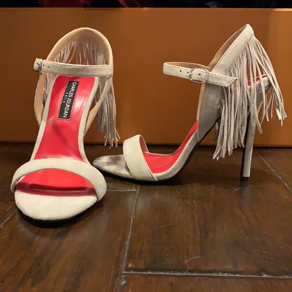 Charles Jourdan fringe heels size 6